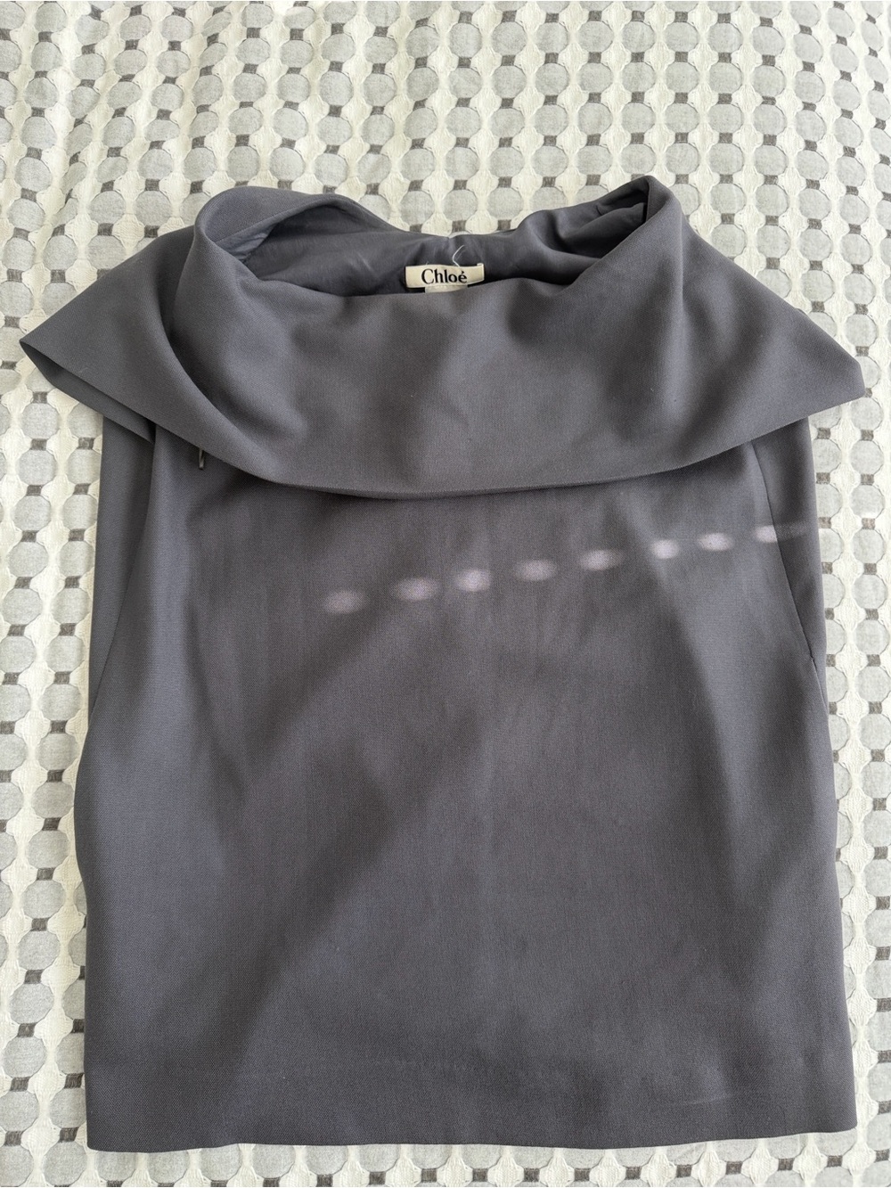 Chloé Slate Gray Off-Shoulder Draped Camisole